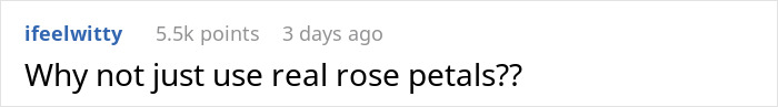 Question about why fake rose petals were used in proposal on beach raising environmental concerns