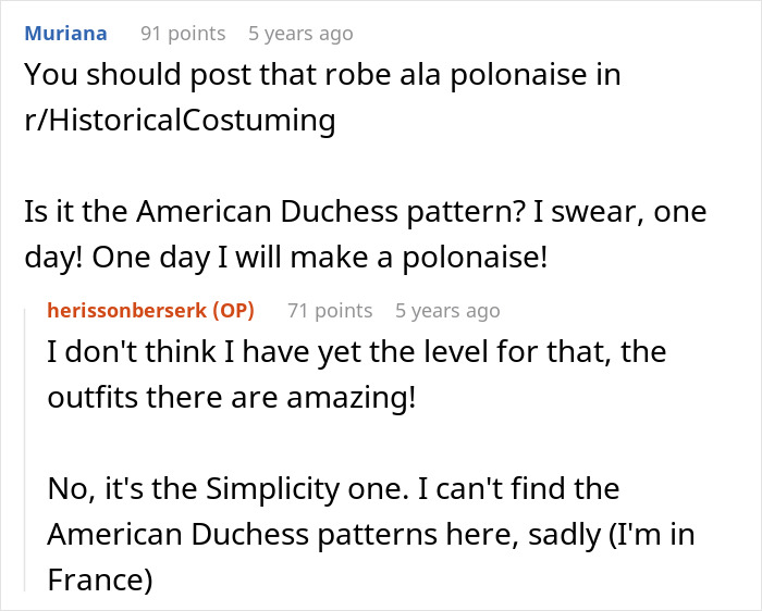 Discussion about polonaise dress pattern and wedding dress