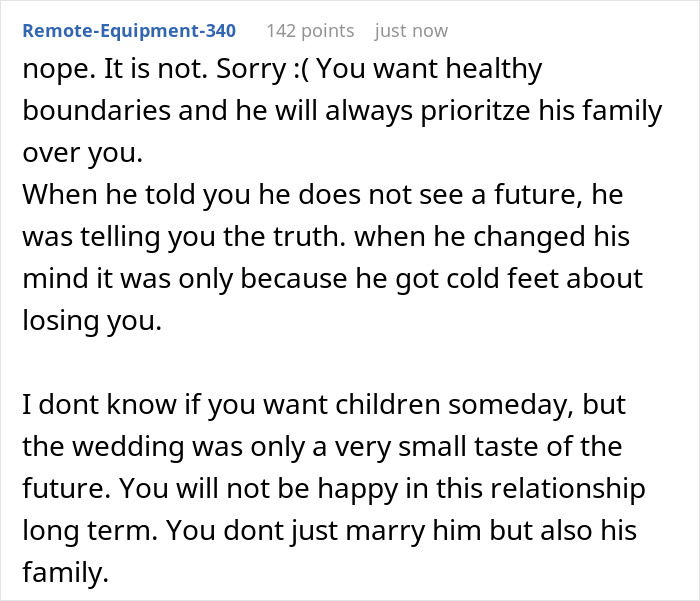 Momma's Boy Calls Off Wedding, Leaves Fiancée Emotionally Exhausted By Trying To Work Things Out Momma's Boy Calls Off Wedding, Leaves Fiancée Emotionally Exhausted By Trying To Work Things Out
