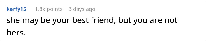 Final remark on friendship and maid of honor role conflict