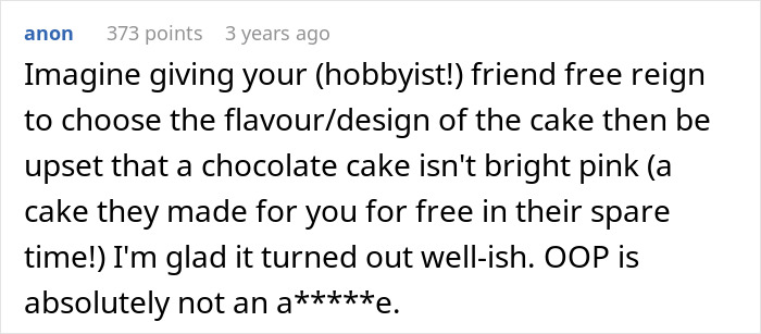 Opinion on cake flavor and design choice causing upset in gender reveal cake event Opinion on cake flavor and design choice causing upset in gender reveal cake event