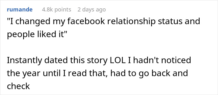 A screenshot of a comment about changing relationship status due to a picky eater girlfriend. A screenshot of a comment about changing relationship status due to a picky eater girlfriend.