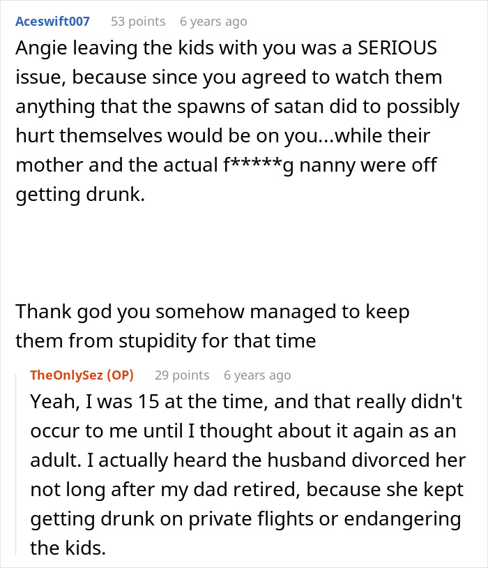 Reddit comment about serious issues with kids left with babysitter Reddit comment about serious issues with kids left with babysitter