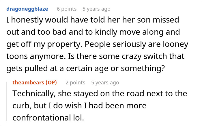 A Reddit thread discussing how a Karen wanted a house for her son saying he deserved it more. A Reddit thread discussing how a Karen wanted a house for her son saying he deserved it more.