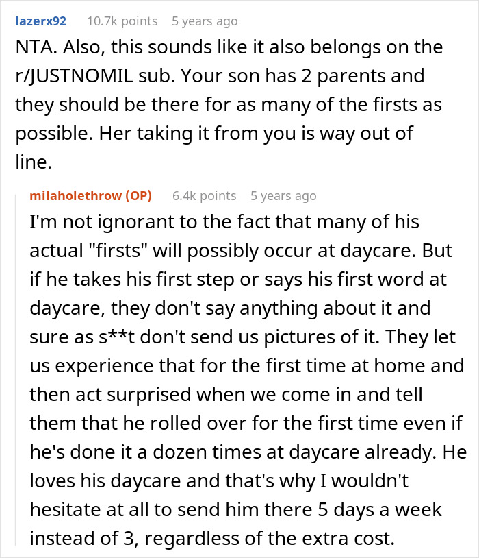 Online forum discussion about MIL crossing boundaries while babysitting child