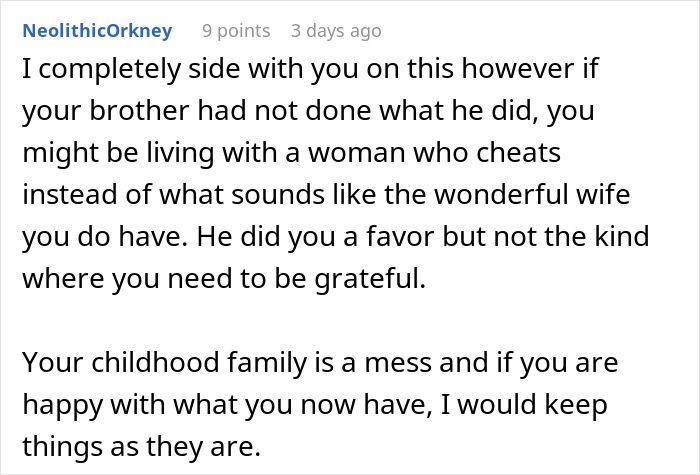 Supportive comment about keeping happy life despite messy childhood family Supportive comment about keeping happy life despite messy childhood family