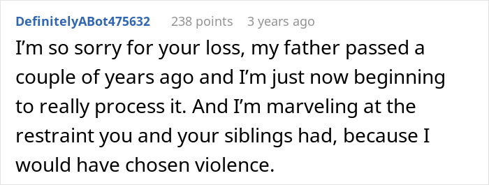 Comment offering condolences and admiring restraint during memorial service incident Comment offering condolences and admiring restraint during memorial service incident