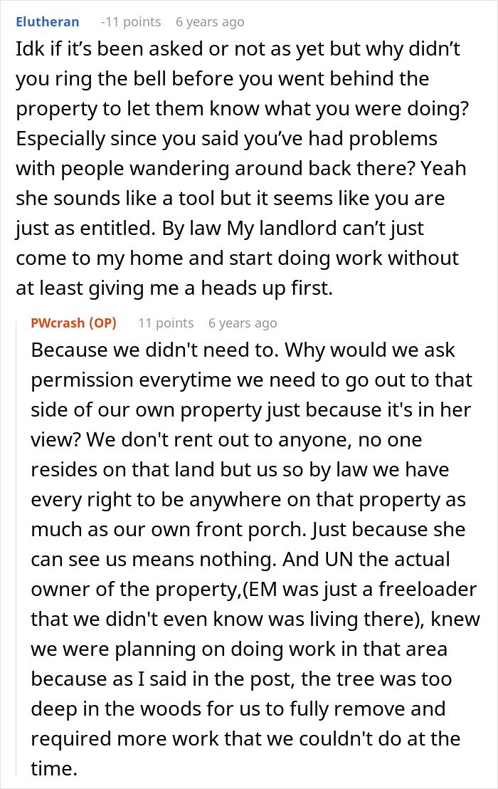 Screenshot of comments discussing an entitled mom and trespassing, highlighting a reality check. Screenshot of comments discussing an entitled mom and trespassing, highlighting a reality check.