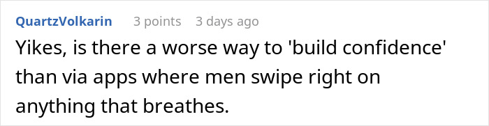 Comment discussing building confidence via Tinder matches in dating apps Comment discussing building confidence via Tinder matches in dating apps