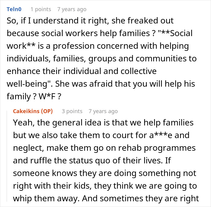 A social worker explaining their role in helping families, in the context of the hair towel incident and accusations. A social worker explaining their role in helping families, in the context of the hair towel incident and accusations.