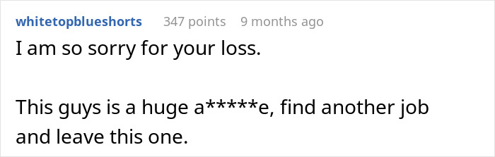 Comment expressing sympathy and urging to leave toxic job Comment expressing sympathy and urging to leave toxic job