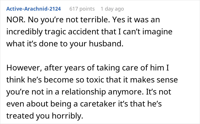 Wife Tries To Be Understanding Of Her Disabled Husband But Finally Has Enough Of Him