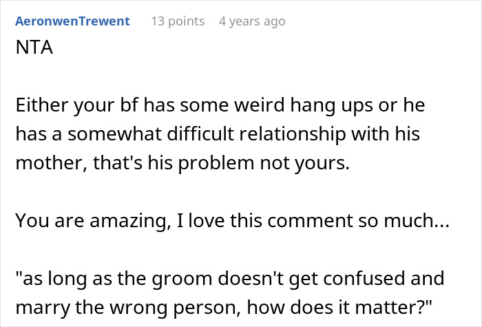 Woman Confused About Fiancé's Reaction To His Mom’s Dress For Their Wedding, He Comes To Explain Woman Confused About Fiancé's Reaction To His Mom’s Dress For Their Wedding, He Comes To Explain
