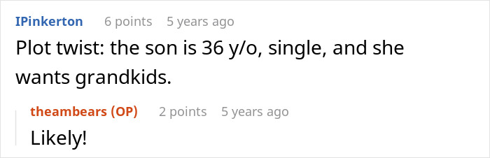 A Reddit thread discussing how a Karen wanted a house for her son saying he deserved it more. A Reddit thread discussing how a Karen wanted a house for her son saying he deserved it more.