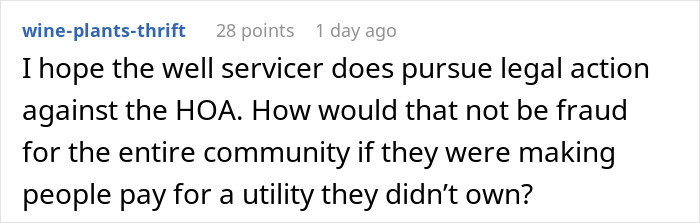 Comment hoping well servicer pursues legal action against HOA fraud Comment hoping well servicer pursues legal action against HOA fraud