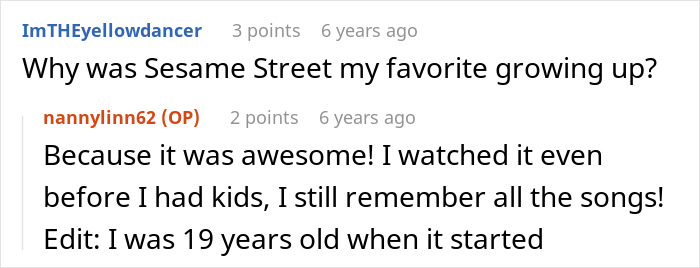 A screenshot showing comments discussing Sesame Street, related to the MIL and DIL confrontation. A screenshot showing comments discussing Sesame Street, related to the MIL and DIL confrontation.