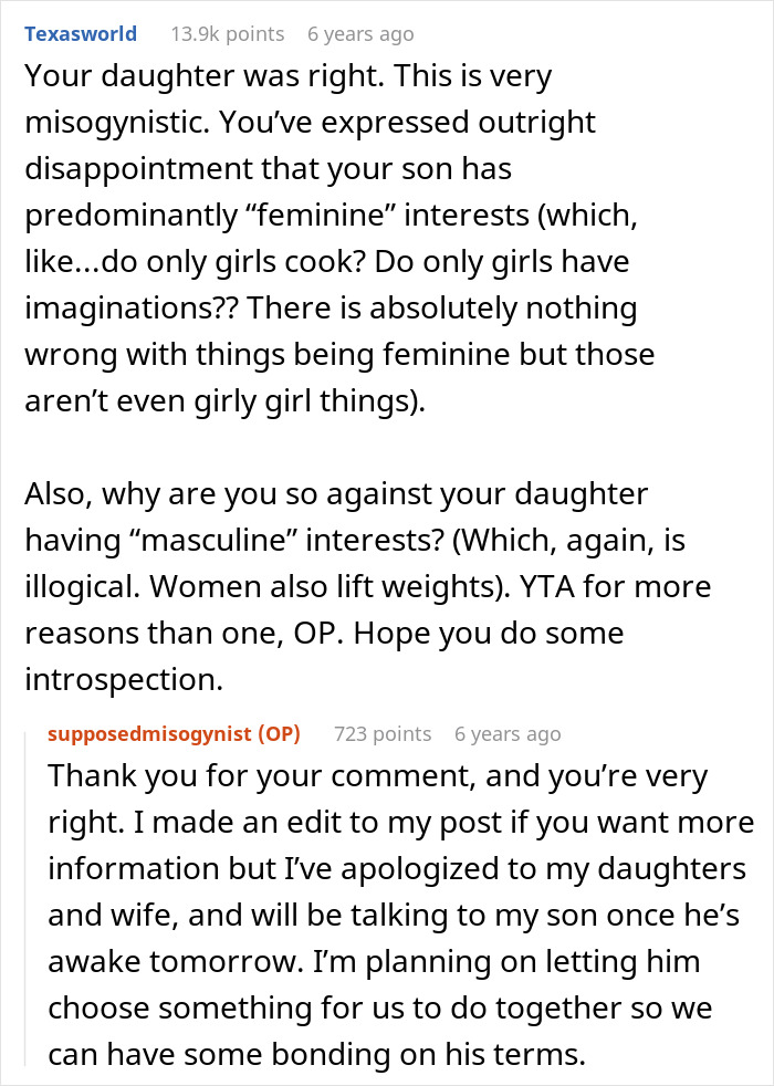 Misogynist Dad Gets Slammed By Fam For Criticizing Feminine Son And Enforcing Rigid Stereotypes