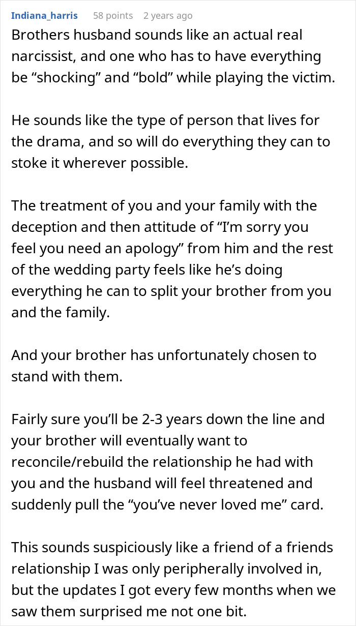Woman Becomes Estranged From Beloved Brother After Fake Wedding Drama Destroys Trust Woman Becomes Estranged From Beloved Brother After Fake Wedding Drama Destroys Trust