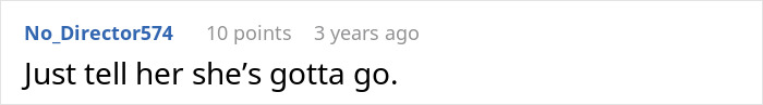 A brief comment telling the MIL to leave while the pregnant woman has contractions.