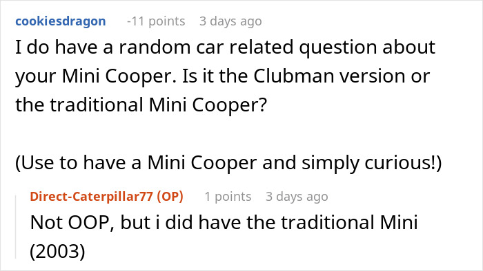 User asks if Mini Cooper is Clubman version or traditional Mini Cooper User asks if Mini Cooper is Clubman version or traditional Mini Cooper