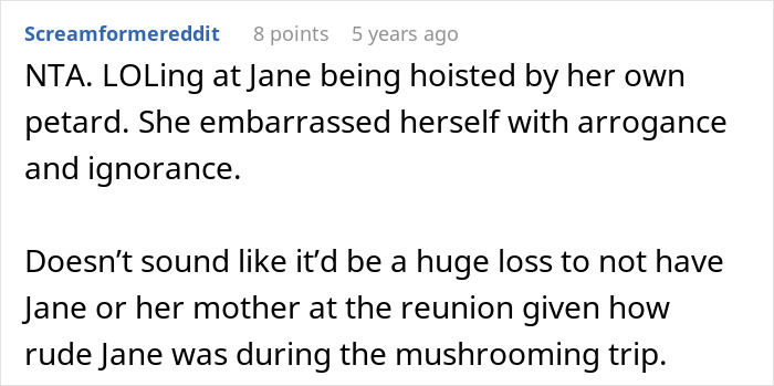 Comment laughing at woman embarrassed by her arrogance during mushrooming trip Comment laughing at woman embarrassed by her arrogance during mushrooming trip