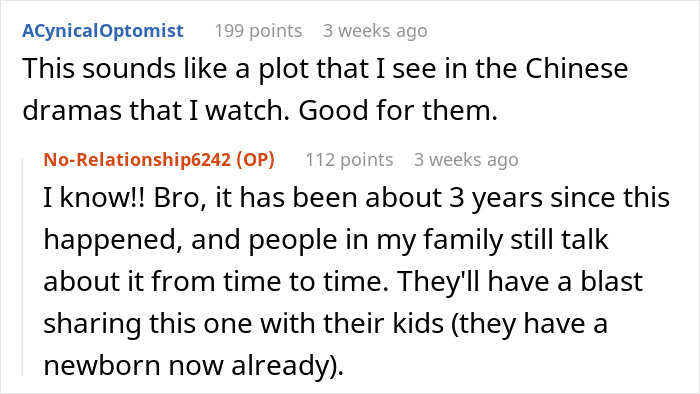 Comments discussing surprising wedding and positive outcome for the couple