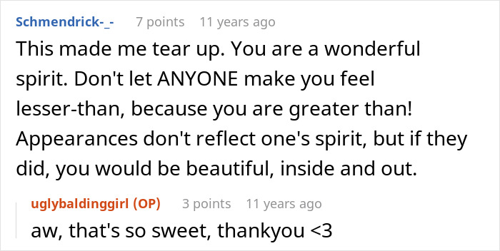 A comment of support for a woman whose hair looks messy and her job might be on the line.