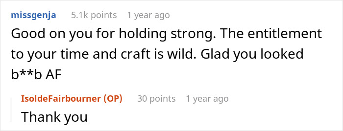 Reddit conversation praising bride's friend for standing firm on wedding request