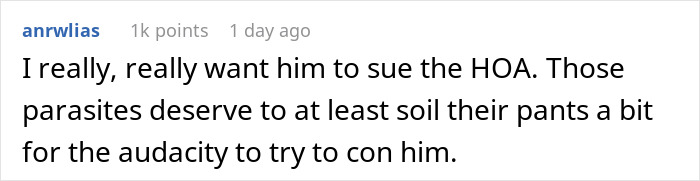 Comment hoping man sues HOA for water scam Comment hoping man sues HOA for water scam