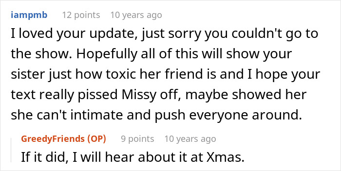 Woman Uses Concert Ticket To Appease Toxic Friend, Ends Up Hurting Sis As It Was A Gift From Her Woman Uses Concert Ticket To Appease Toxic Friend, Ends Up Hurting Sis As It Was A Gift From Her