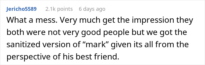 Comment calling the couple not good people with a biased narrative Comment calling the couple not good people with a biased narrative