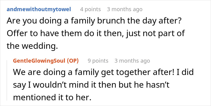 SIL Makes A Weird Demand For The Wedding: "Immediately Said No"