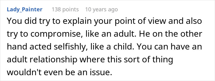 A screenshot of a Reddit comment criticizing the man's behavior towards his introverted GF at a bar crawl for his birthday. A screenshot of a Reddit comment criticizing the man's behavior towards his introverted GF at a bar crawl for his birthday.