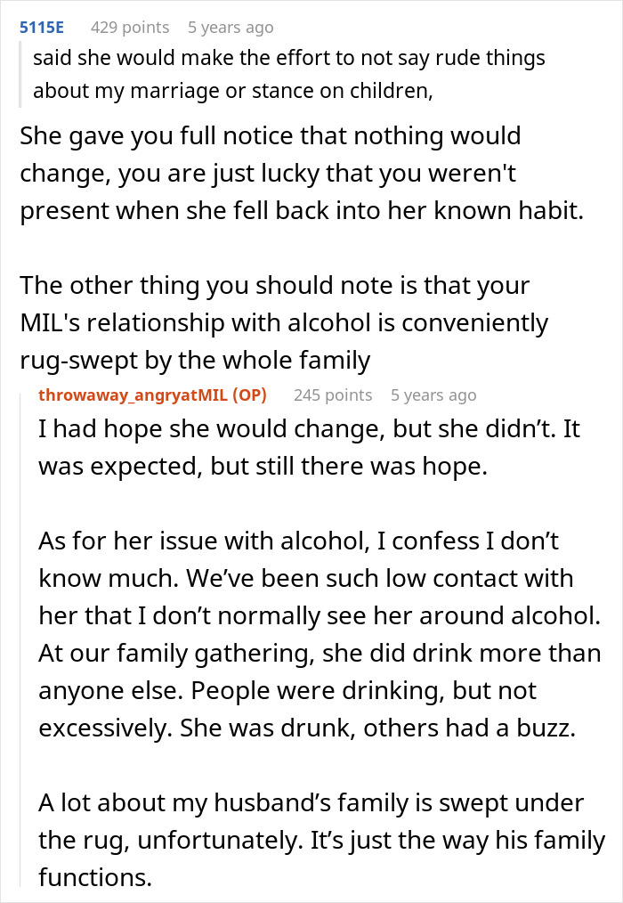 MIL's alcohol issues and family denial revealed in marriage struggles