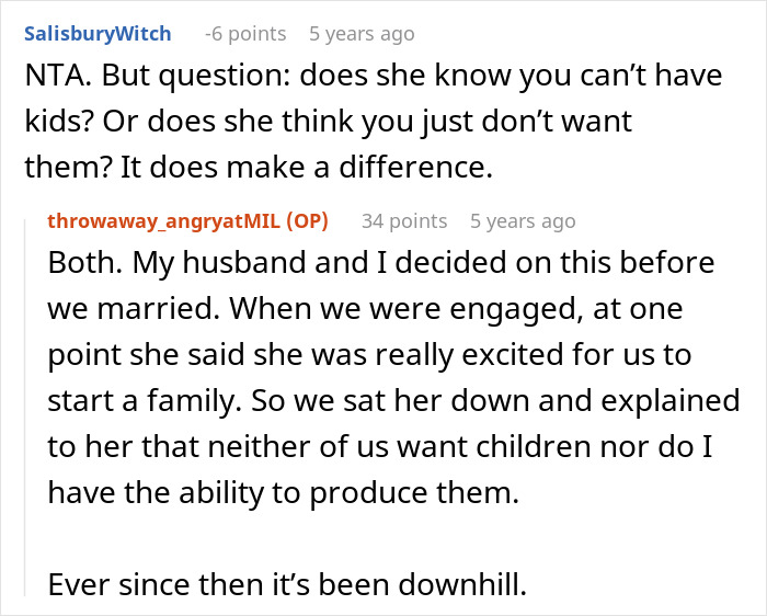 MIL haunts couple over not having kids due to infertility and choice