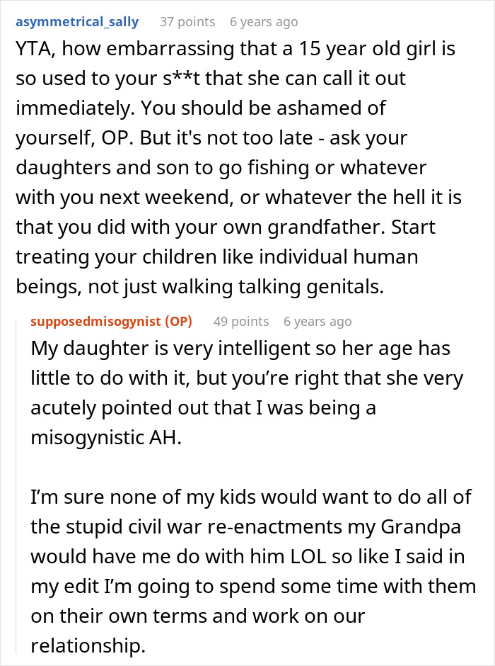 Misogynist Dad Gets Slammed By Fam For Criticizing Feminine Son And Enforcing Rigid Stereotypes