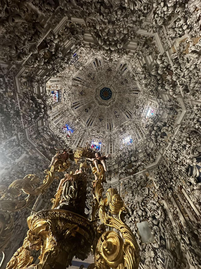 Ornate baroque church ceiling with intricate details in aesthetic photo