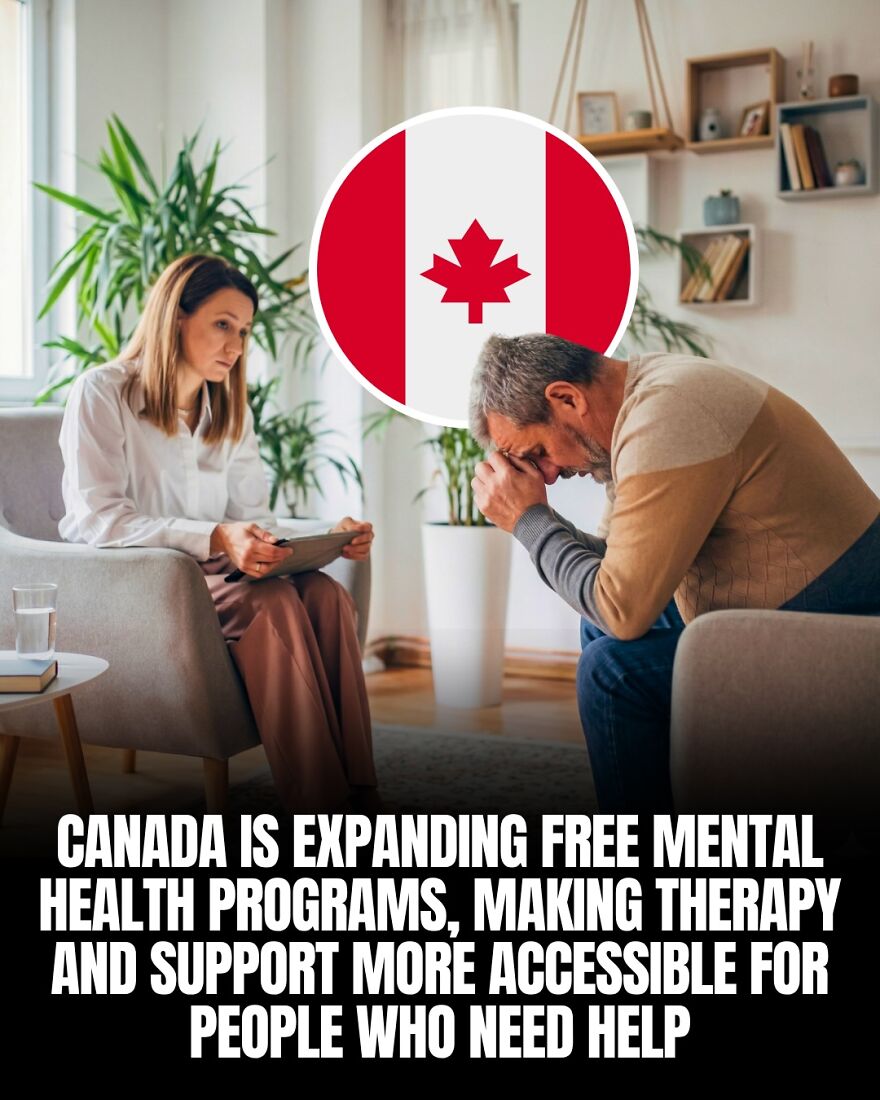 Canada's mental health programs: accessible therapy, teaching humanity about our planet's well-being.