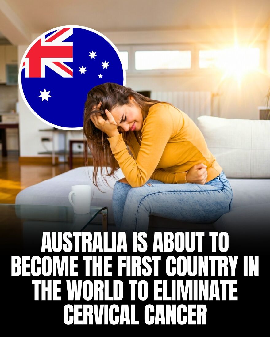 A woman sitting on a couch with a headache, an Australian flag above her, showing humanity and our planet.