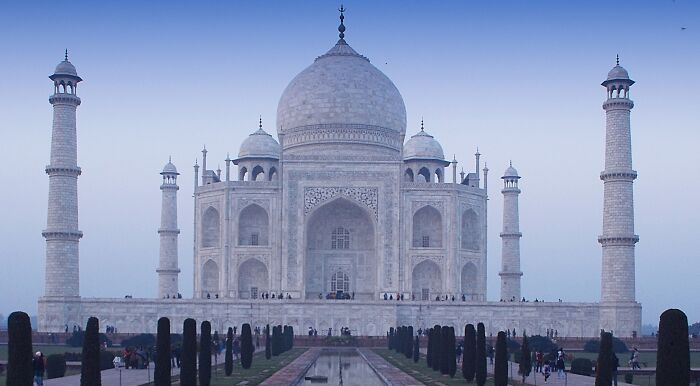 The Taj Mahal in India, a famous place to identify for a geography genius. The Taj Mahal in India, a famous place to identify for a geography genius.