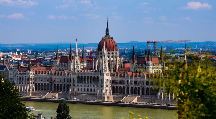 A beautiful view of the Hungarian Parliament Building in Budapest, Hungary. It's a key landmark for a European Pub Quiz.