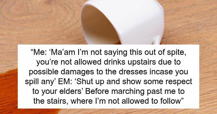 Entitled Mom Ignores Bridal Shop Rules, Dumps Coffee On A $2K Dress And Ends The Day In Handcuffs