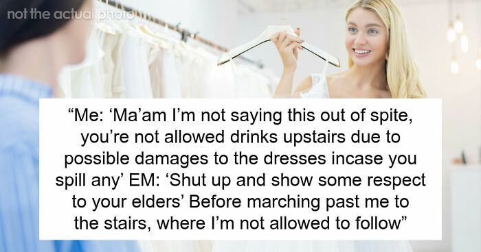 Entitled Mom Ignores Bridal Shop Rules, Dumps Coffee On A $2K Dress And Ends The Day In Handcuffs