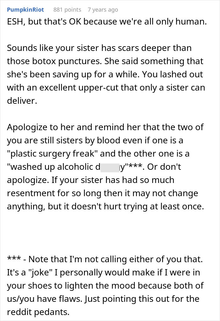 Discussion on sister's scars and apology about fillers and botox Discussion on sister's scars and apology about fillers and botox