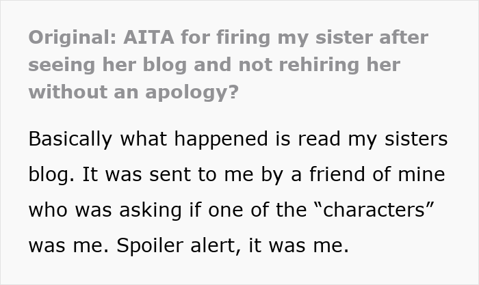 Woman Turns Family's Life Into Content For Her Blog, Gets Fired By Sis After She Refuses To Stop Woman Turns Family's Life Into Content For Her Blog, Gets Fired By Sis After She Refuses To Stop