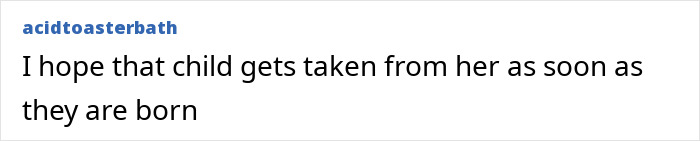 Comment hoping child is taken away in Bonnie Blue baby shower drama
