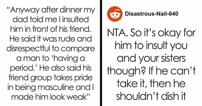 Teen Calls Out Dad’s Double Standard After He Mocks Women’s Periods, He Says She Humiliated Him