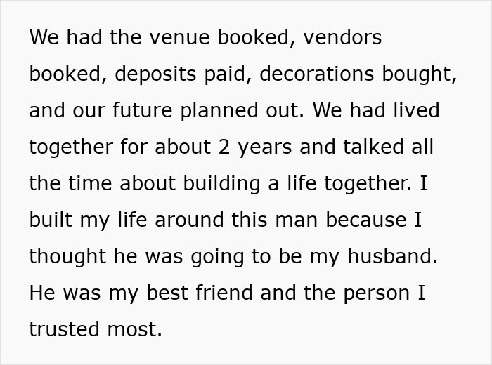Text post detailing wedding preparations and living together Text post detailing wedding preparations and living together