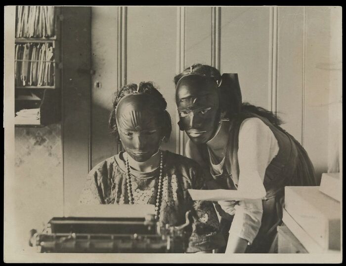 Rubber Beauty Masks, Worn To Remove Wrinkles And Blemishes, 1921