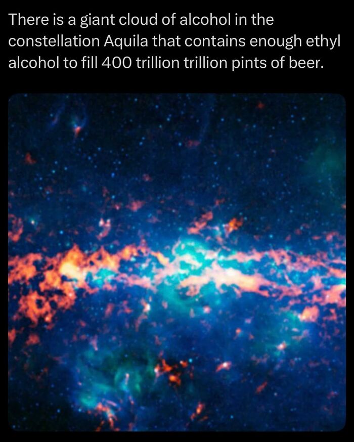 Giant alcohol cloud in Aquila constellation holds trillions of pints of ethyl alcohol